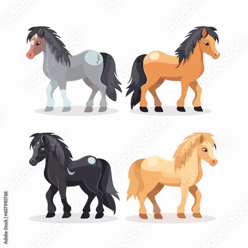 Artistic horse illustrations in vector format  suitable for digital media.