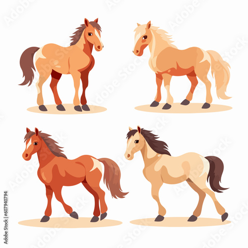 Expressive horse illustrations showcasing their unique personalities.