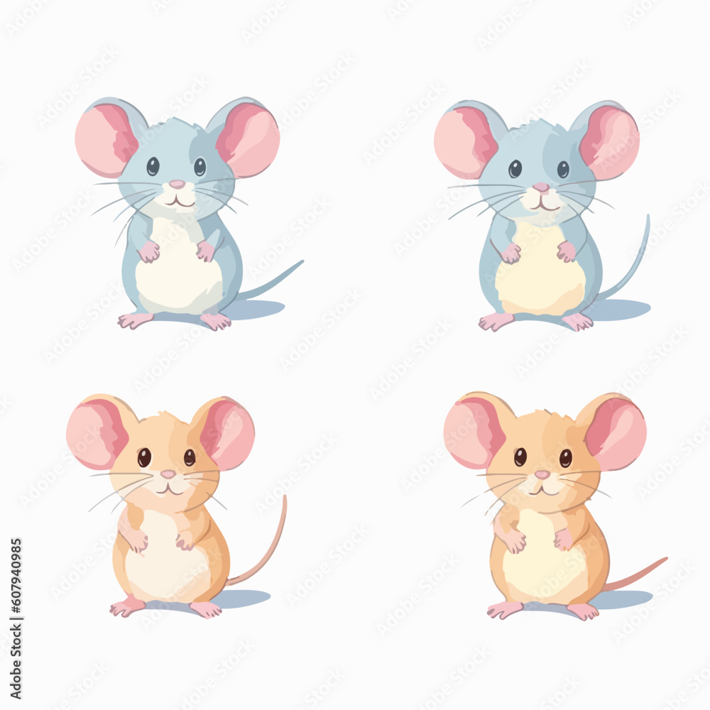 Whimsical mouse illustrations showcasing a range of adorable positions. Whimsical mouse illustrations showcasing a range of adorable positions.