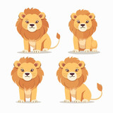 Versatile lion illustrations suitable for a variety of applications.