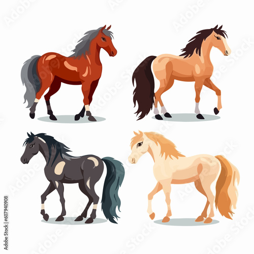 Intricate horse illustrations displaying their fascinating details.