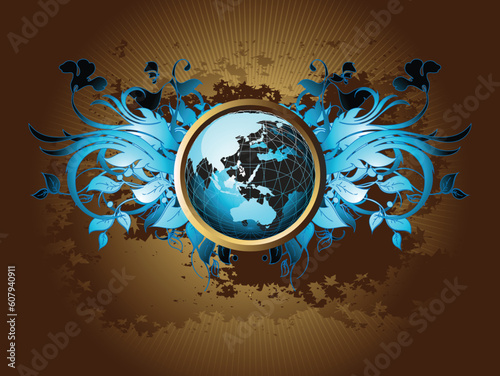 world floral, this illustration may be usefull as designer work.
