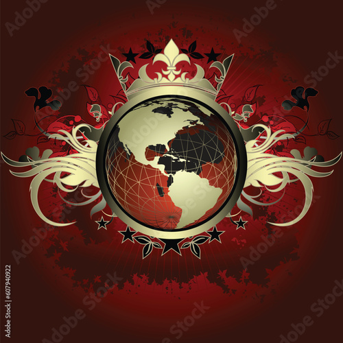 world floral, this illustration may be usefull as designer work.