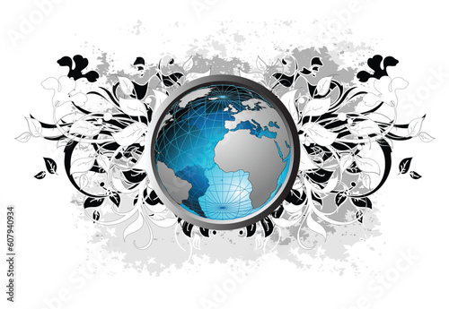 world floral, this illustration may be usefull as designer work.
