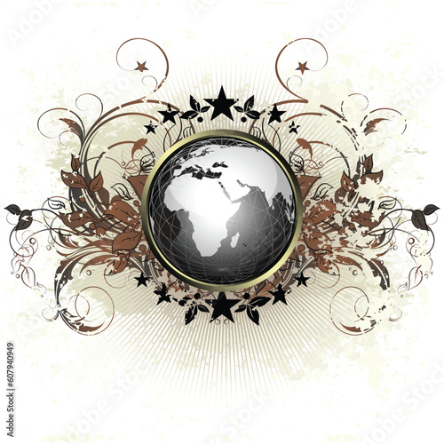 world floral, this illustration may be usefull as designer work.