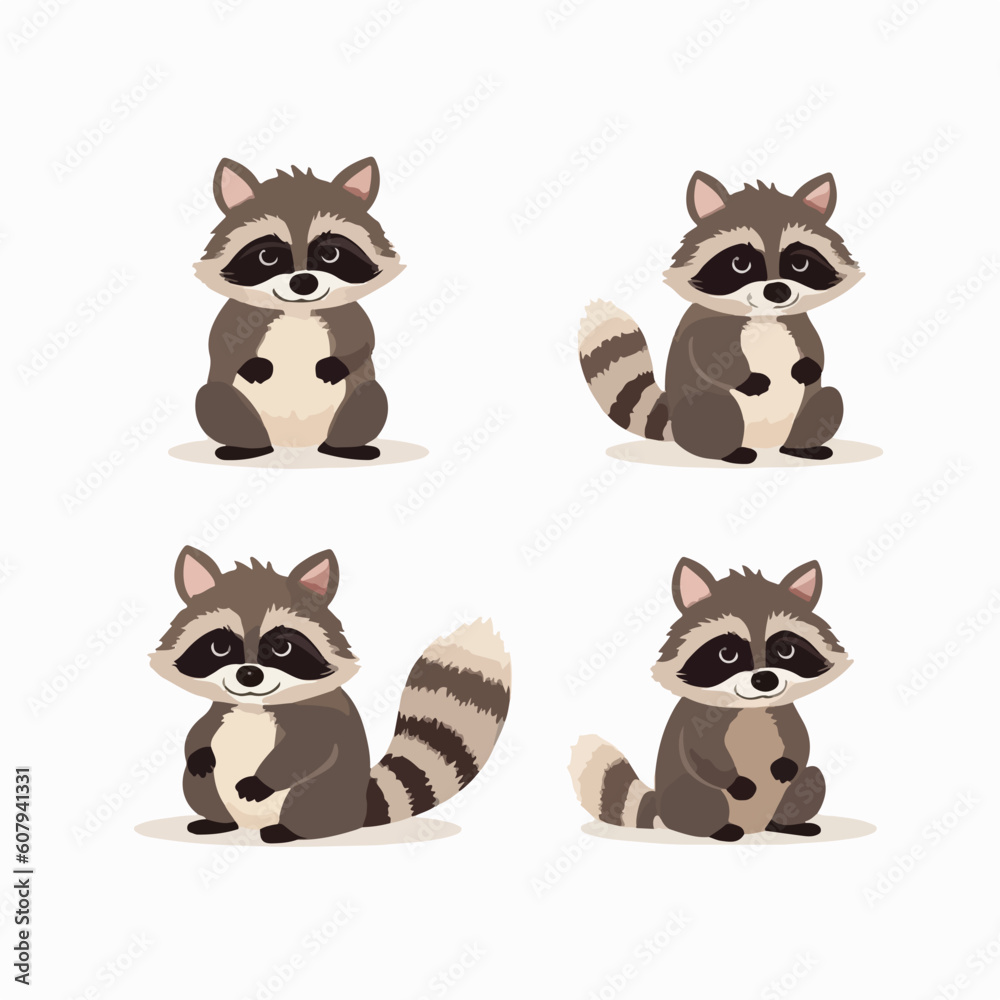 Quirky raccoon illustrations showcasing their lovable and mischievous behavior. Quirky raccoon illustrations showcasing their lovable and mischievous behavior.
