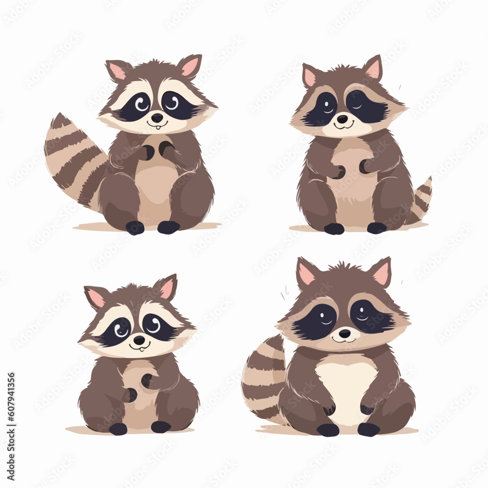 Creative raccoon illustrations showcasing their distinctive features. Creative raccoon illustrations showcasing their distinctive features.