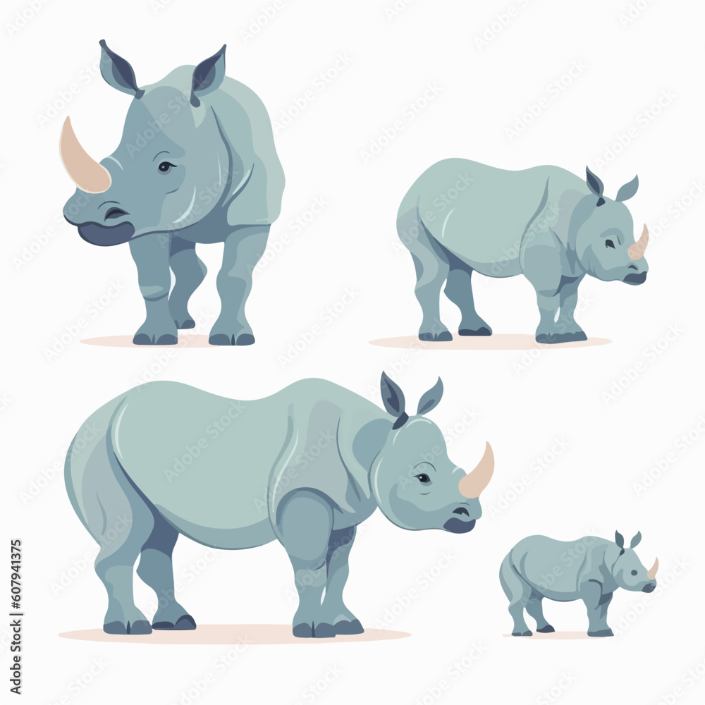 Intricate rhino illustrations, a great addition to wildlife conservation campaigns.