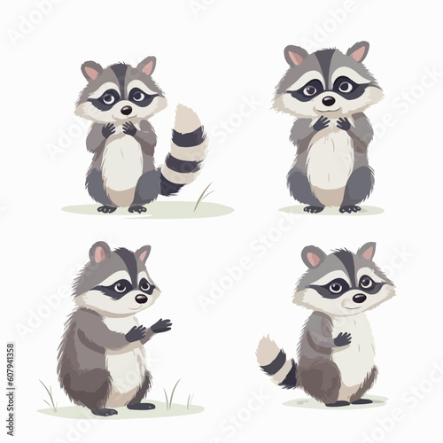 Artistic raccoon illustrations capturing their expressive and curious nature.