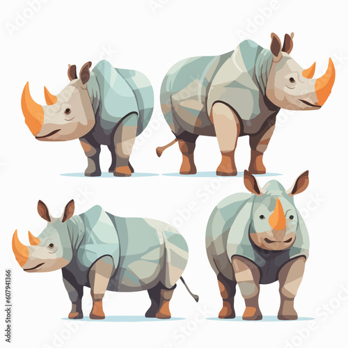 Vector rhino illustrations capturing their strength and rugged beauty.