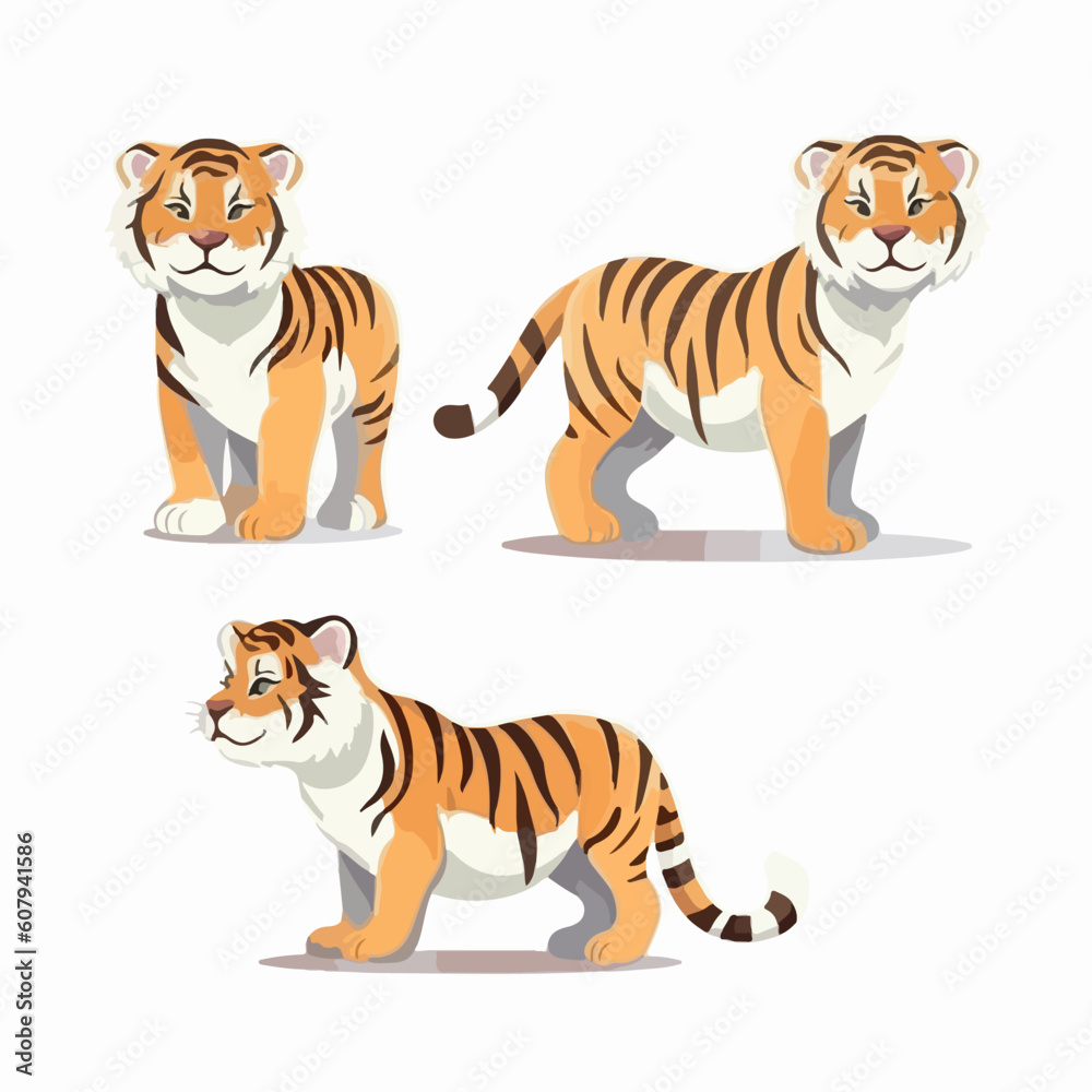 Obraz premium Intricate tiger illustrations, a great addition to wildlife conservation campaigns.