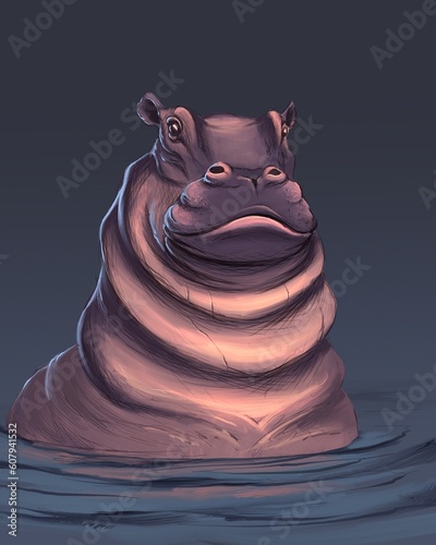 Photography Cute behemoth in the water
