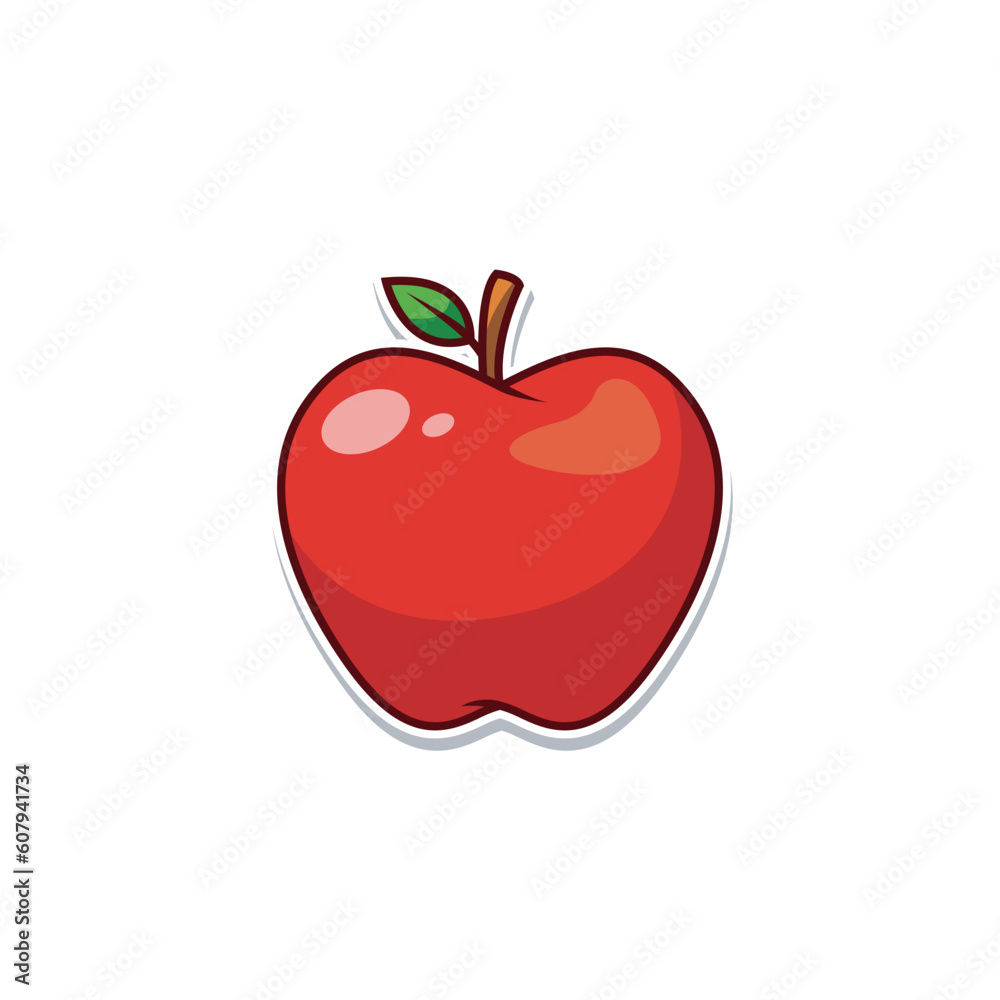Fototapeta premium red apple fruit, red apple vector logo design.