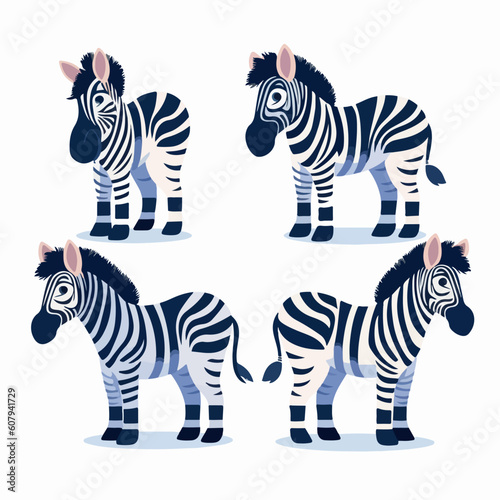 Bold zebra illustrations adding a touch of exoticism to any project.