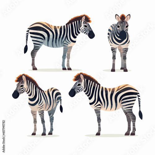 Creative zebra illustrations showcasing their unique black-and-white coat.