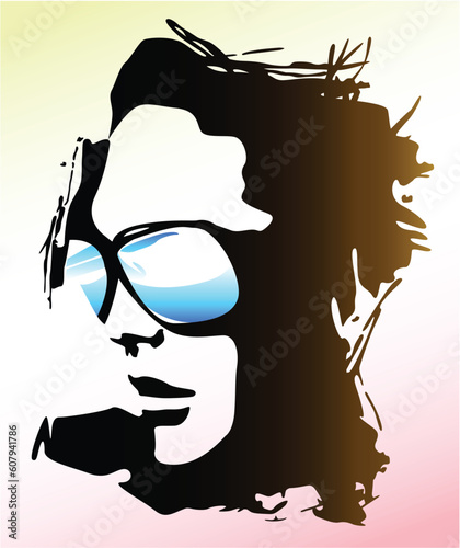 woman wearing sunglasses illustration