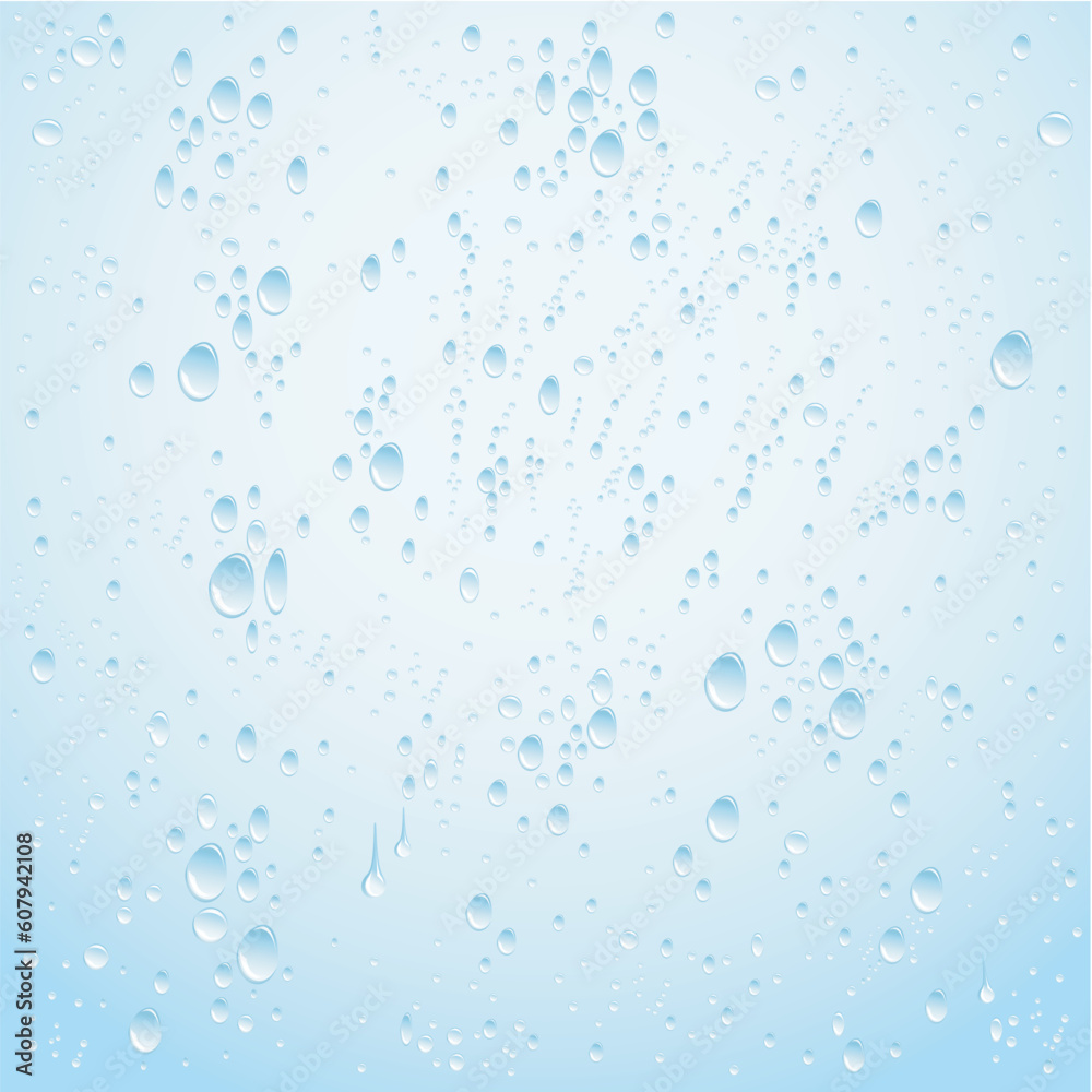 bright blue background with raindrops