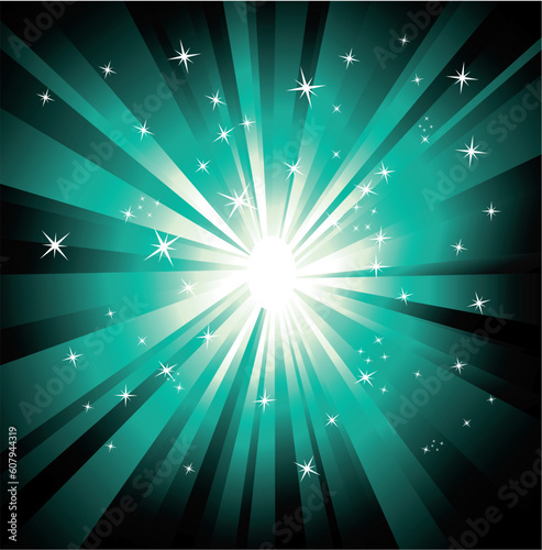 Magic Lights Explosion with a lot of colors and stars