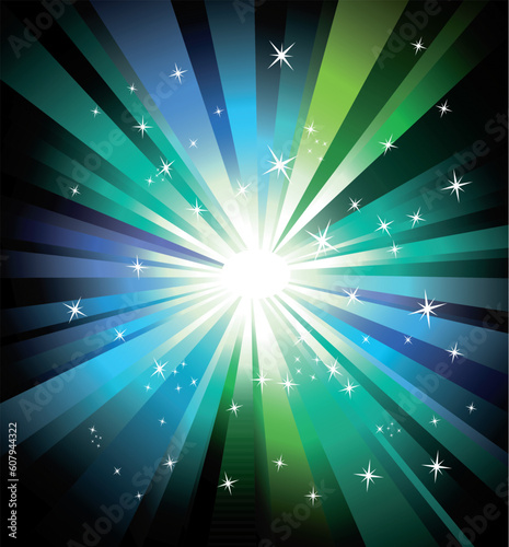 Magic Lights Explosion with a lot of colors and stars