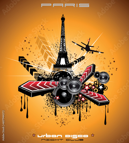 Abstract Urban Style Paris Disco Event Background