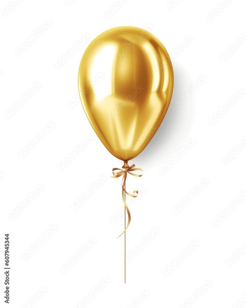 custom made wallpaper toronto digitalA white background with an isolated gold balloon. (Illustration, Generative AI)