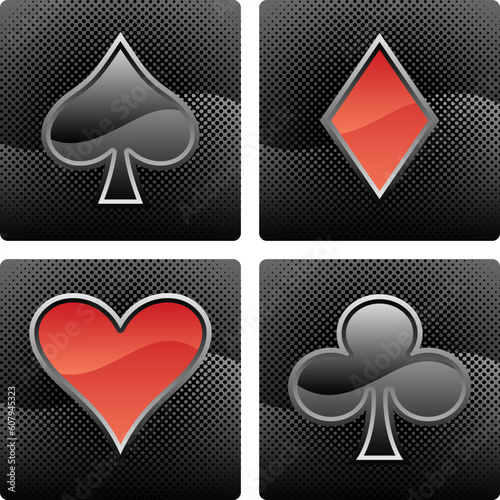 four vector playing cards elements