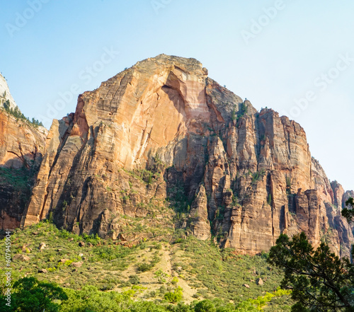 Hiking inside Zion National Park in Utah