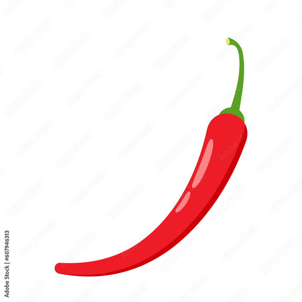 Chili cartoon vector. Chili on white background. Pepper vector.
