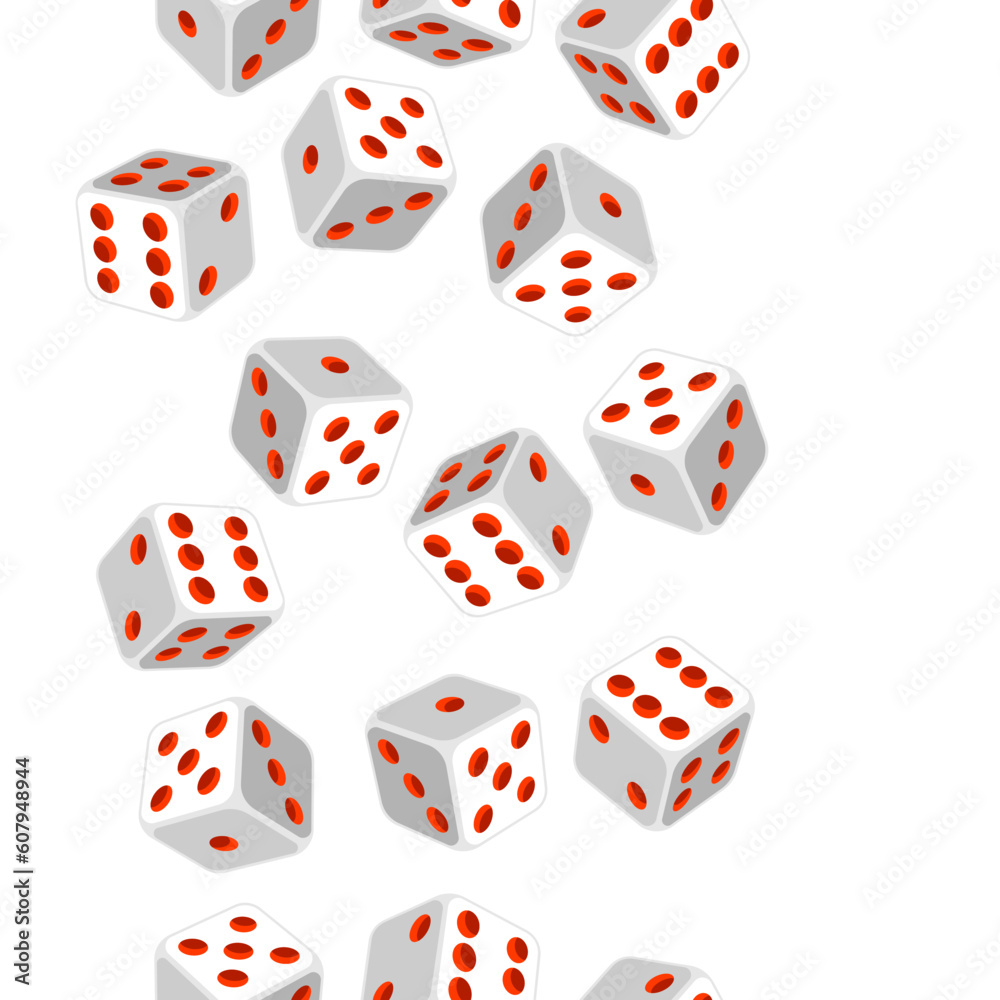 Pattern with playing dice. Game craps image. Casino and betting illustration. Pattern with playing dice. Game craps image. Casino and betting illustration.