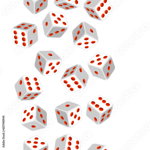 Pattern with playing dice. Game craps image. Casino and betting illustration.