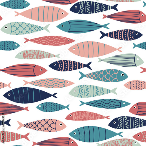 seamless pattern with fishes