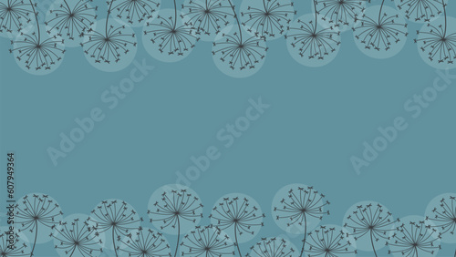 doodle dandelion frame border and copy space.