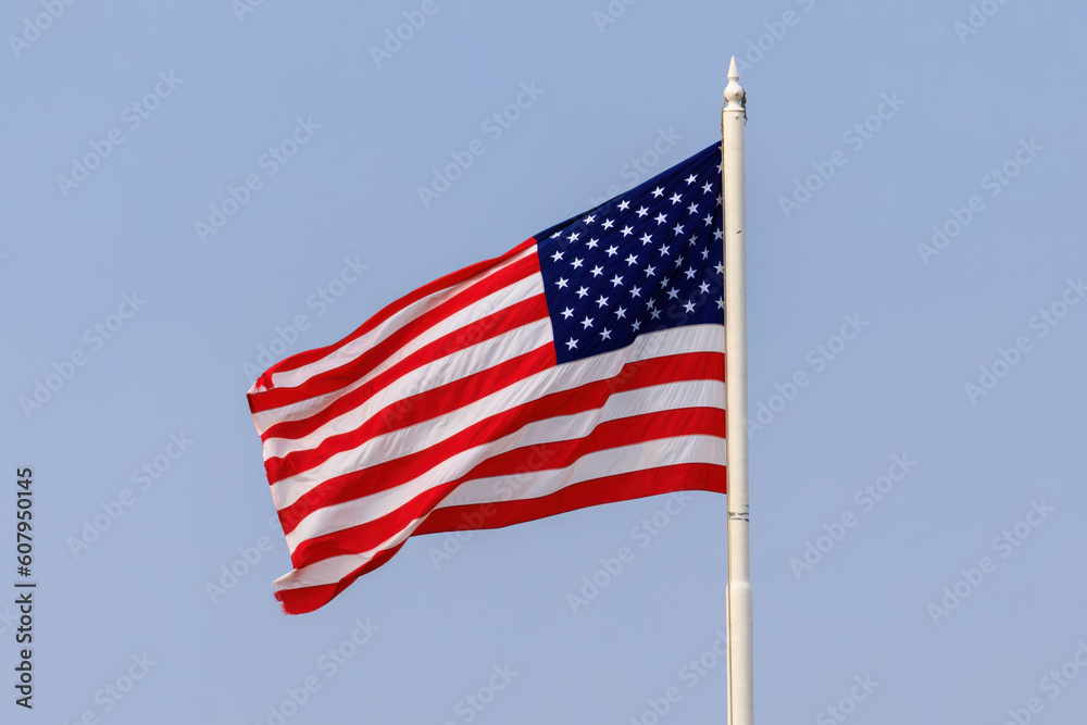 Obraz premium USA flag waving in the wind
