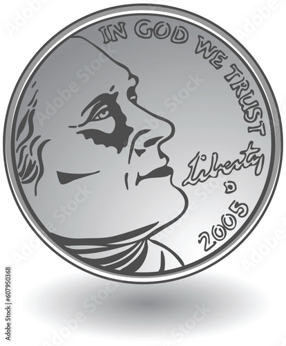 3D image of a nickel.