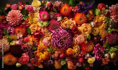 Wallpaper Mural  a bunch of flowers that are on a wall in a room.  generative ai Torontodigital.ca