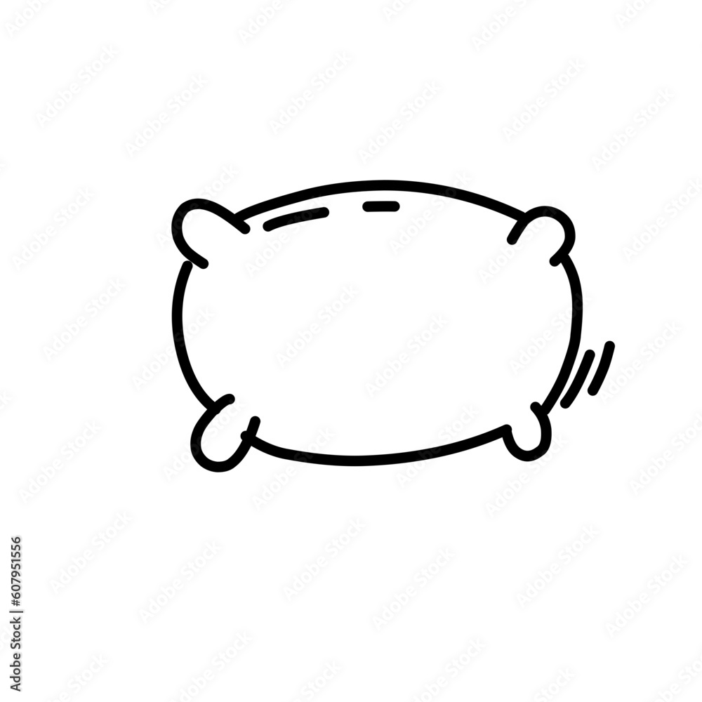 hand drawn doodle pillow illustration vector