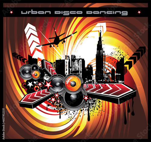 Urban Disco Event colorful Flyer for music events
