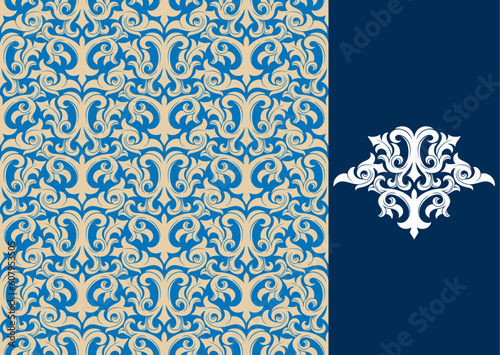 Seamless background from a floral ornament, Fashionable modern wallpaper or textile