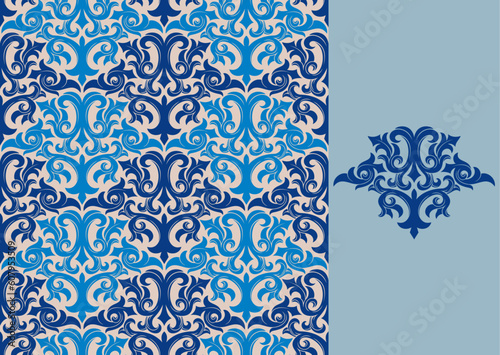 Seamless background from a floral ornament, Fashionable modern wallpaper or textile