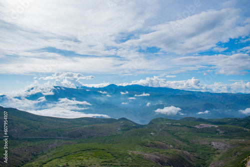 landscape with blue sky and clouds