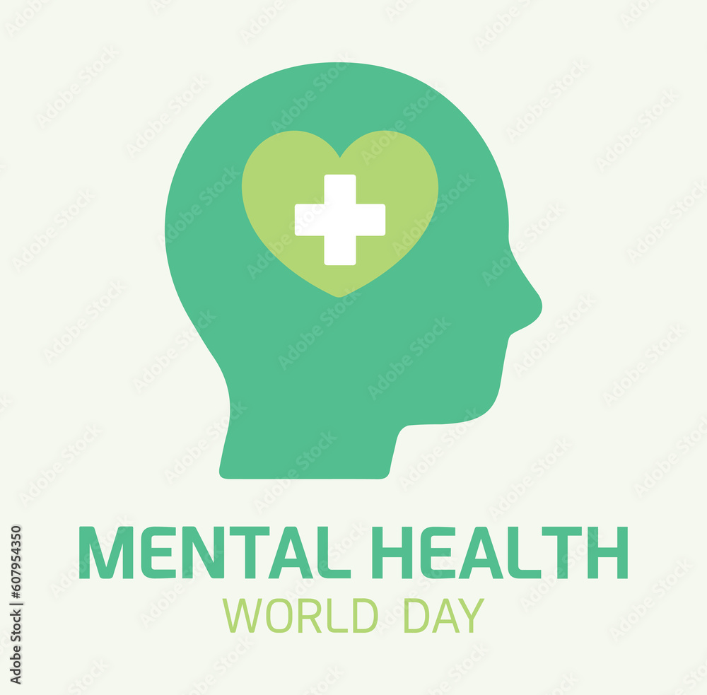 Obraz premium World Mental Health Day. Medicine, psychology, psychiatry. Well being, wellness, emotions, feelings, mind. Heart, care