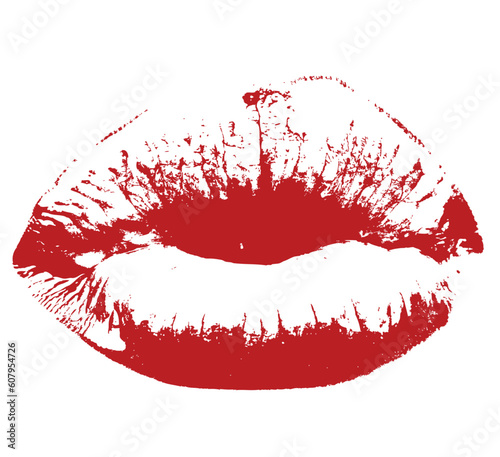 red kiss lips Vector illustration