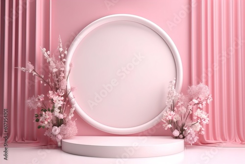 minimal cosmetic background for pink product presentation © TULA