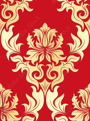 Damask seamless vector background.  For easy making seamless pattern just drag all group into swatches bar  and use it for filling any contours.