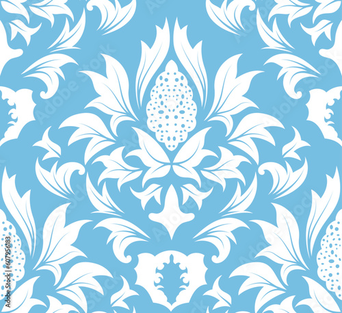 Damask seamless vector background.  For easy making seamless pattern just drag all group into swatches bar, and use it for filling any contours.