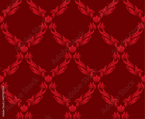 Damask seamless vector background.  For easy making seamless pattern just drag all group into swatches bar, and use it for filling any contours.