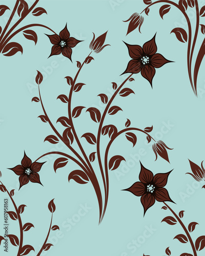 Seamless vector floral background. For easy making seamless pattern just drag all group into swatches bar, and use it for filling any contours.