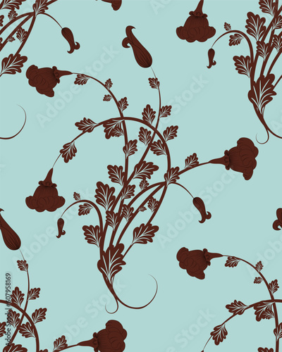 Seamless vector floral background. For easy making seamless pattern just drag all group into swatches bar, and use it for filling any contours.
