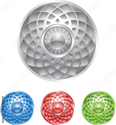 Mystique illustration of differen colors eye balls.