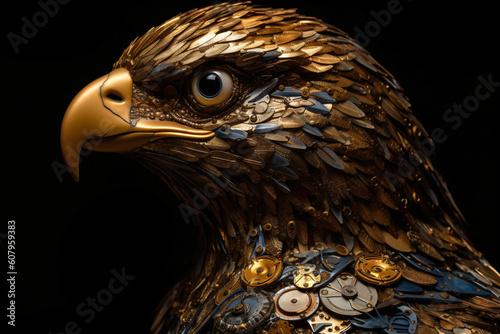An eagle made of clock cogs Generative Ai